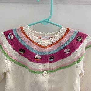 12-18 *vintage* Gymboree cupcake cardigan and leggings combo new old stock